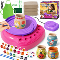 Kids Pottery Wheel Kit for Ages 6+ with Clay Sculpting & Painting Supplies