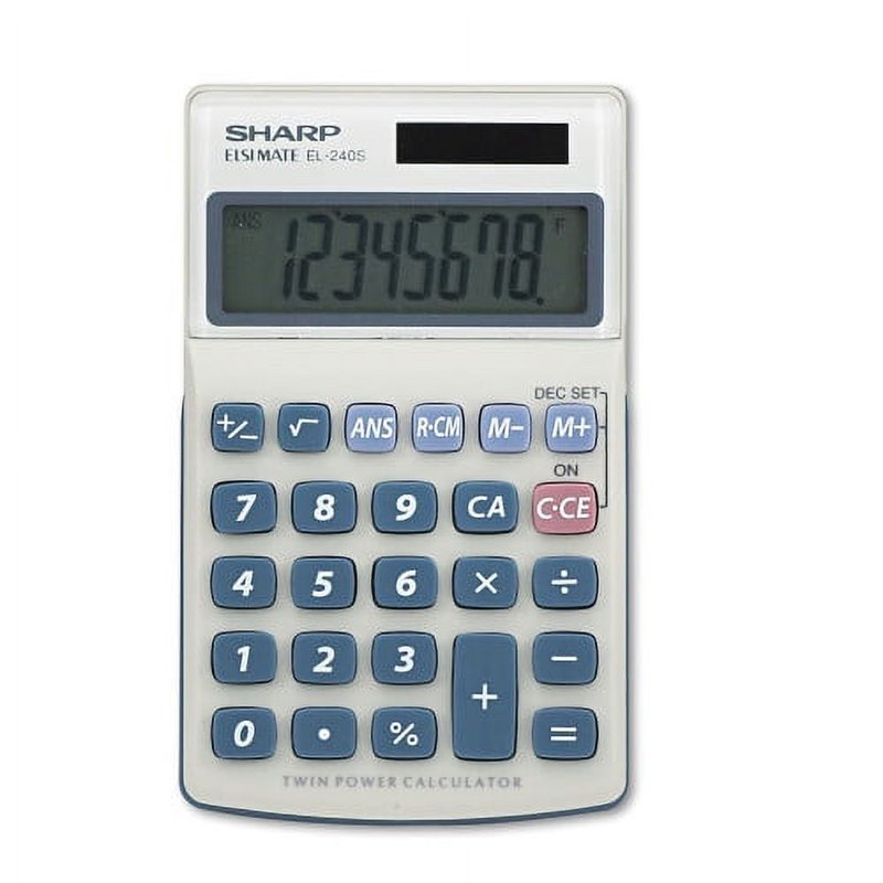 Handheld Business Calculator 8-Digit LCD Solar Battery Pack of 2