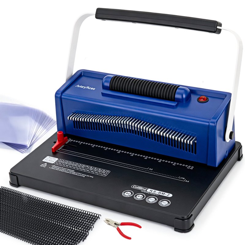 Electric Coil Binding Machine with 12-Sheet Capacity & Starter Kit for Office & Home