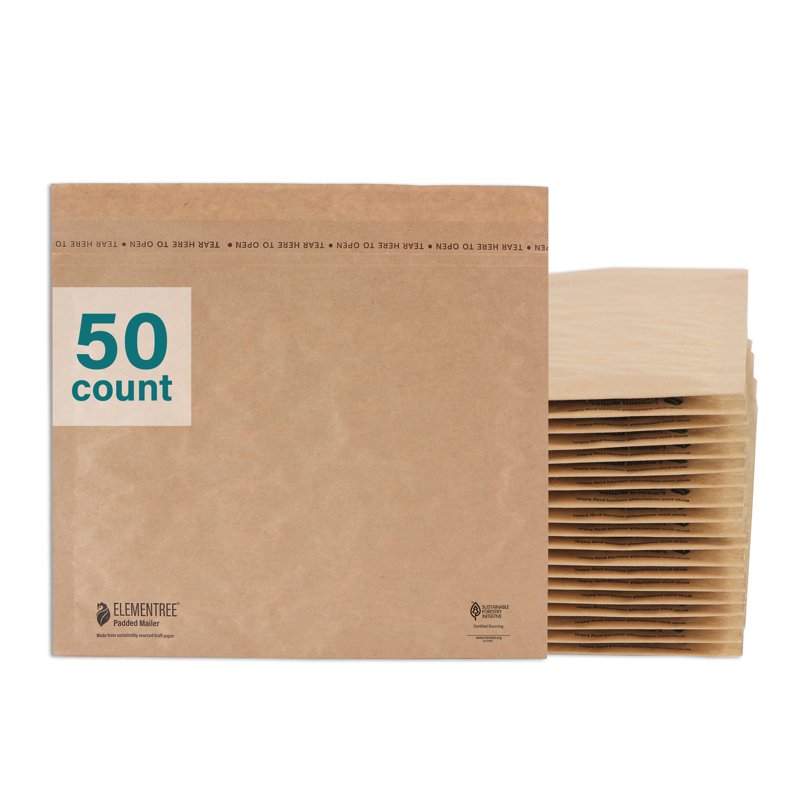 Eco-Friendly Paper Padded Mailers - Size 11x9, 50 Count for Shipping & Packaging