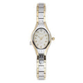 Women's Two-Tone Analog Wristwatch with Oval Dial and Metal Bracelet