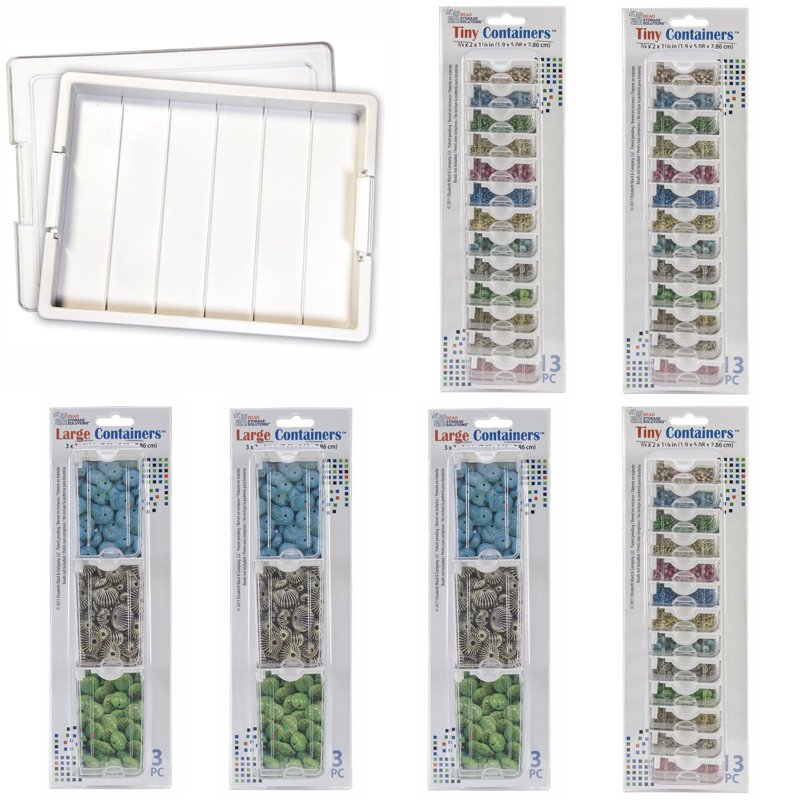 Bead & Jewelry Storage Organizer Bundle with 48 Containers - Craft Supplies