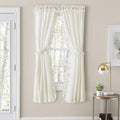 Narrow Ruffle Curtain Panel - Natural Cotton Blend Window Drape, 80x84 Inches
