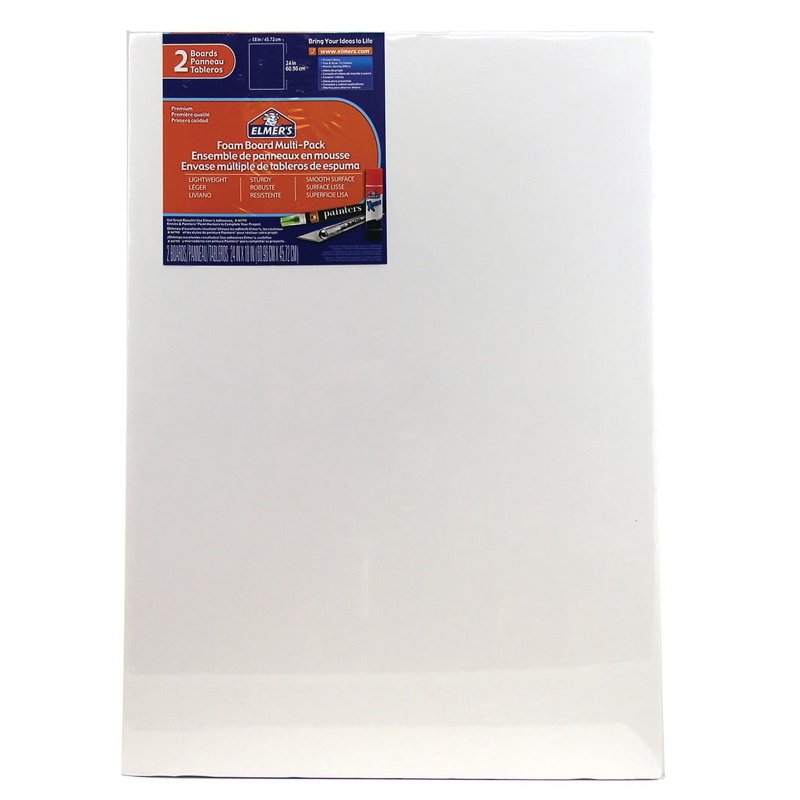 White Foam Display Boards 24x18 Inches Pack of 2 - Craft & Presentation