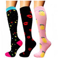 Women's Compression Knee-High Socks 3 Pack - Stretchy Athletic Support