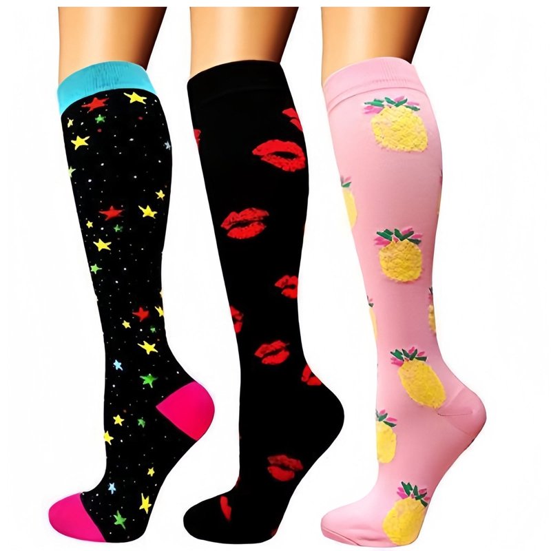 Women's Compression Knee-High Socks 3 Pack - Stretchy Athletic Support