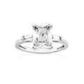 Emerald Cut Cubic Zirconia Ring in Sterling Silver - All Sizes
