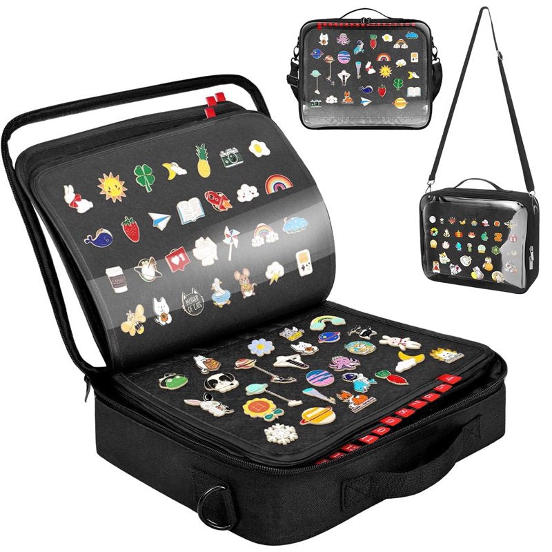 Enamel Pin Display Book with 18 Pages - Portable Collection Organizer for Pins & Brooches