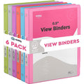 Multicolor 3 Ring Binders with Pockets - Office, School, Home Organization - 6 Pack