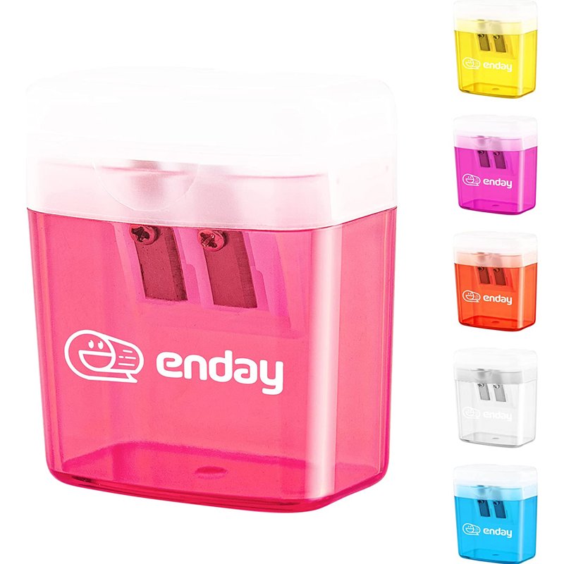 Dual Manual Pencil Sharpener for Colored and Large Pencils - Pink