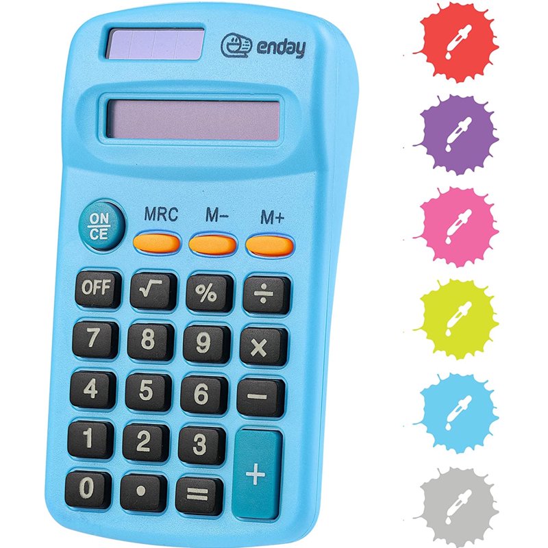Solar Powered Pocket Calculator with 8-Digit Display - School Office Use
