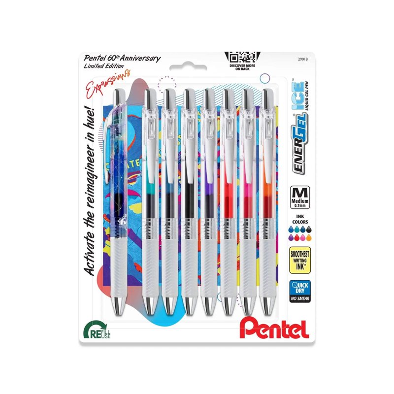 Gel Pens Set 8 Pack - 60th Anniversary Limited Edition Liquid & Gel Ink