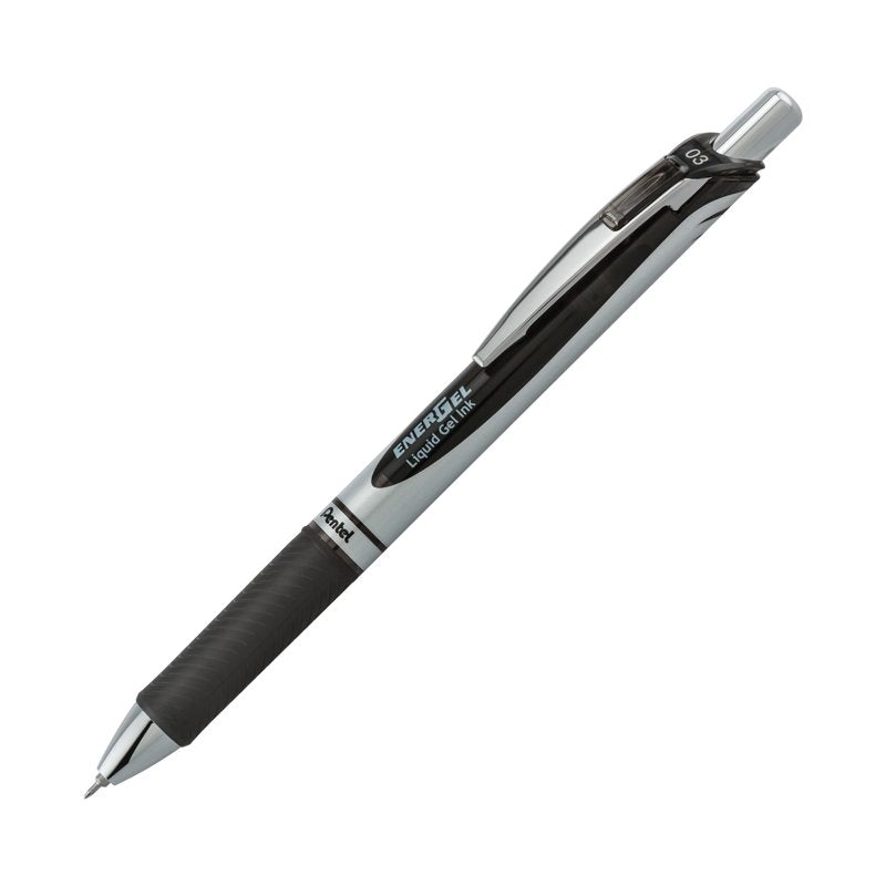 Gel Pens 12 Pack - Fine Tip Black Ink Retractable Writing Instruments