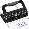 Heavy Duty 3 Hole Punch for Office & School - Adjustable 40 Sheet Capacity Metal Black