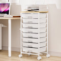 8-Drawer Rolling Utility Cart with Lockable Wheels and Spacious Storage