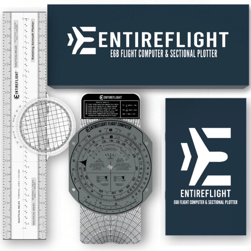 Pilot Navigation Plotter & Flight Computer Kit for VFR Flight Planning