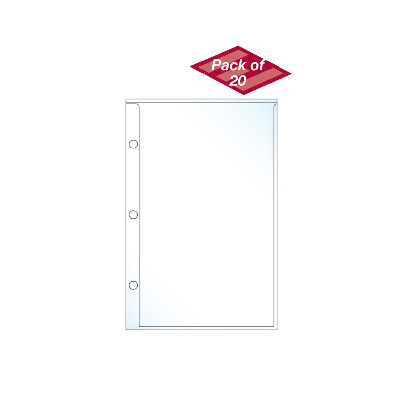 Mini Binder Page Protectors 5x8.5 Inch Pack of 20 for Scrapbooking & Archiving