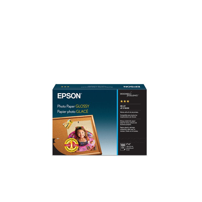 Epson Glossy Photo Paper 4x6 Inches, 100 Sheets - High-Quality Photo Prints