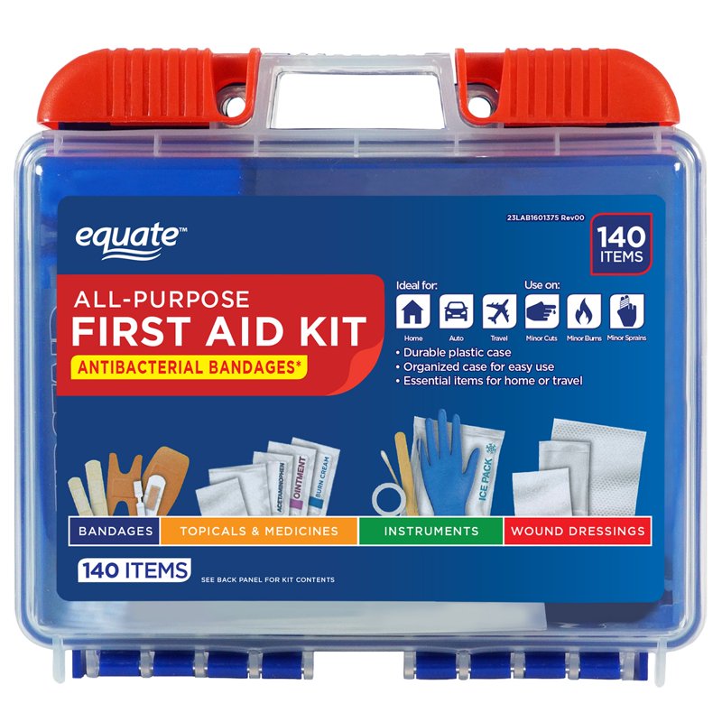 All-Purpose First Aid Kit 140 Pieces - Emergency Medical Supplies for Home, Travel, Auto, and Sports