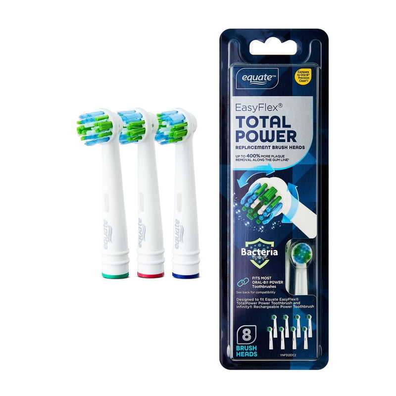 Electric Toothbrush Replacement Heads - 8 Count, Multi-Level Bristle Design