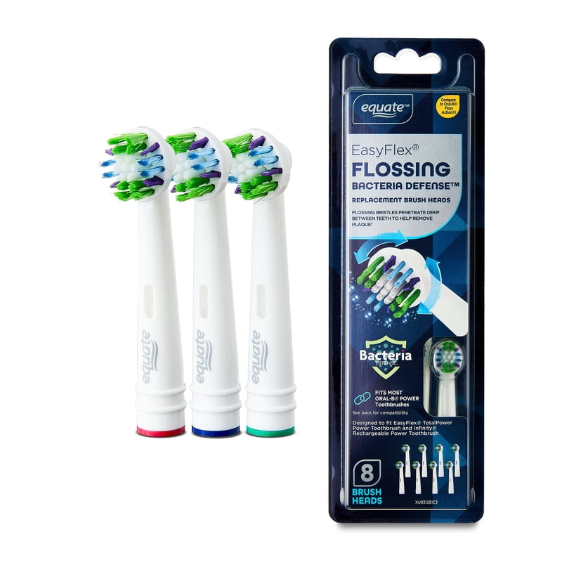 Electric Toothbrush Replacement Heads with Deep-Flossing Bristles - Pack of 8