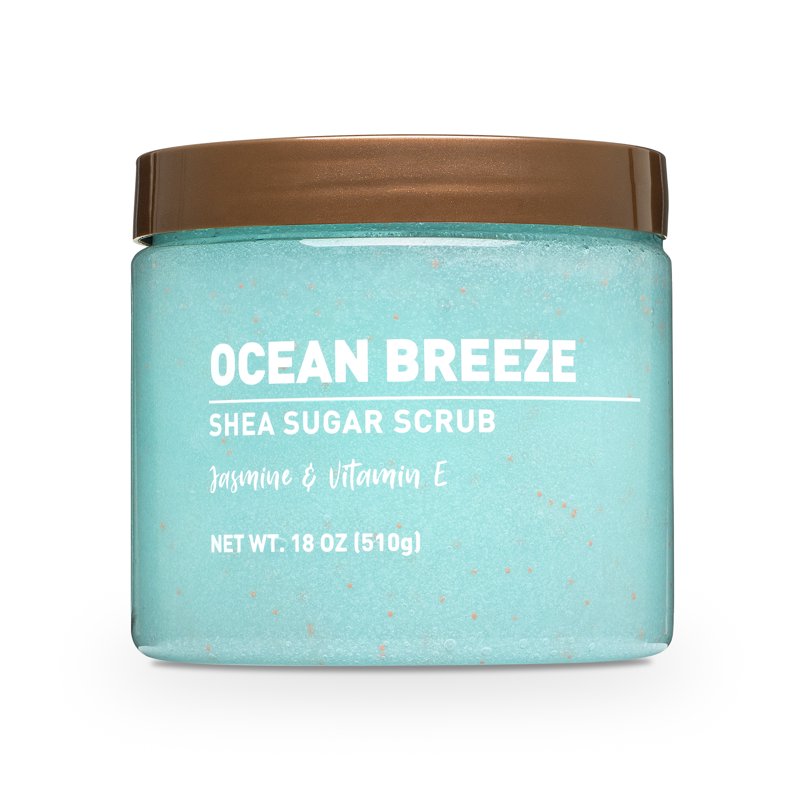 Shea Sugar Scrub with Ocean Breeze Scent - 18 oz Exfoliating Body Polish