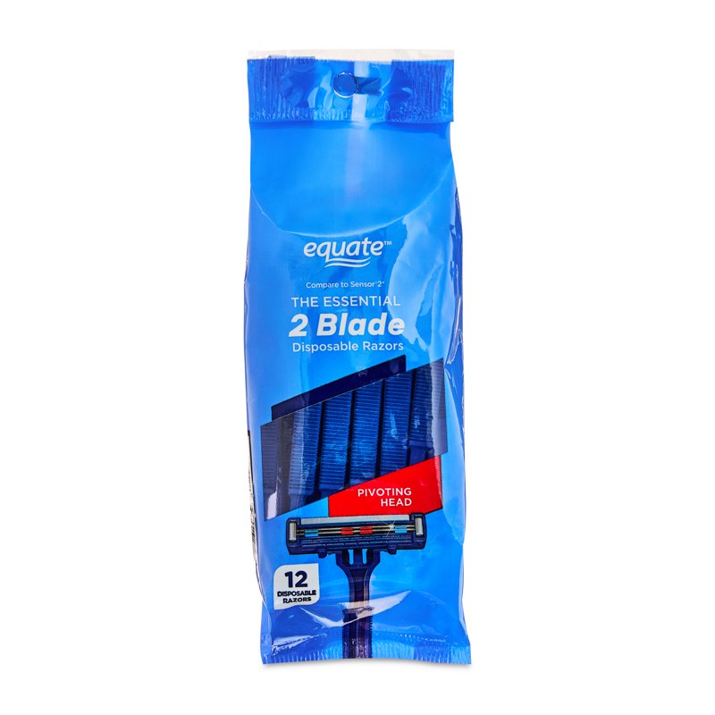 Disposable Razors - 2 Blade Pivoting Head, Lubricating Strip, Blue, Multi-Pack