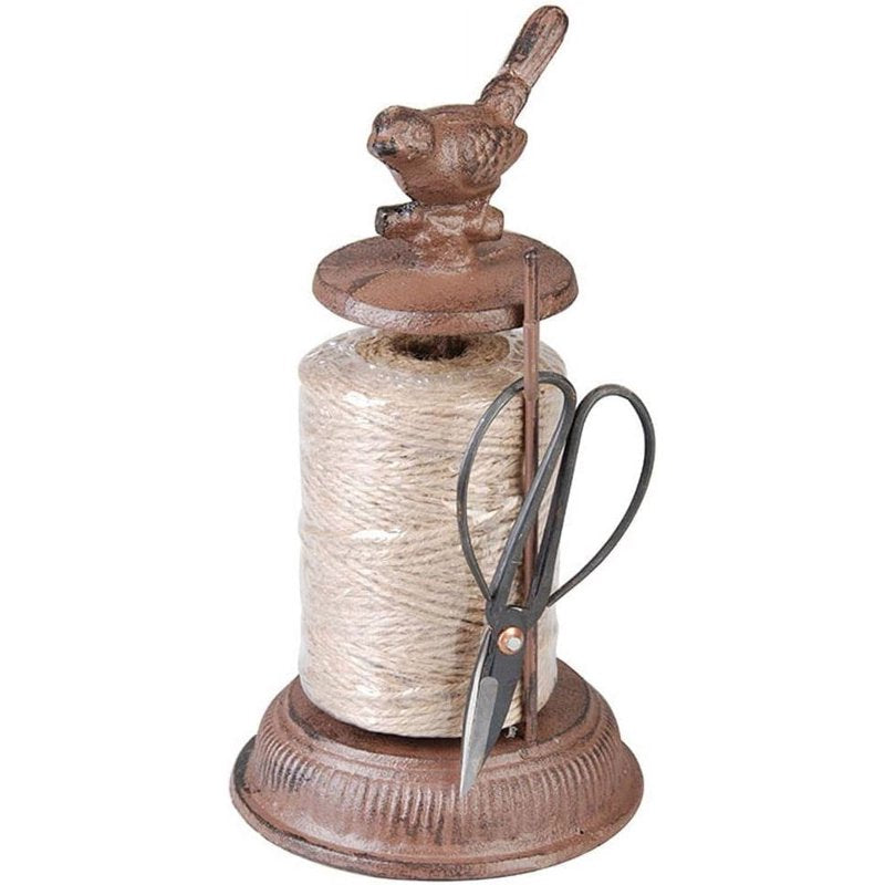 Cast Iron Garden Twine Holder with Scissors - Rustic Yard Tool