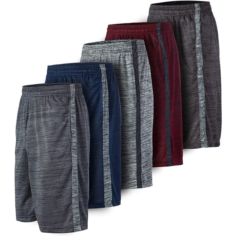 Kids Boys Athletic Basketball Shorts 5-Pack Lightweight Performance Activewear