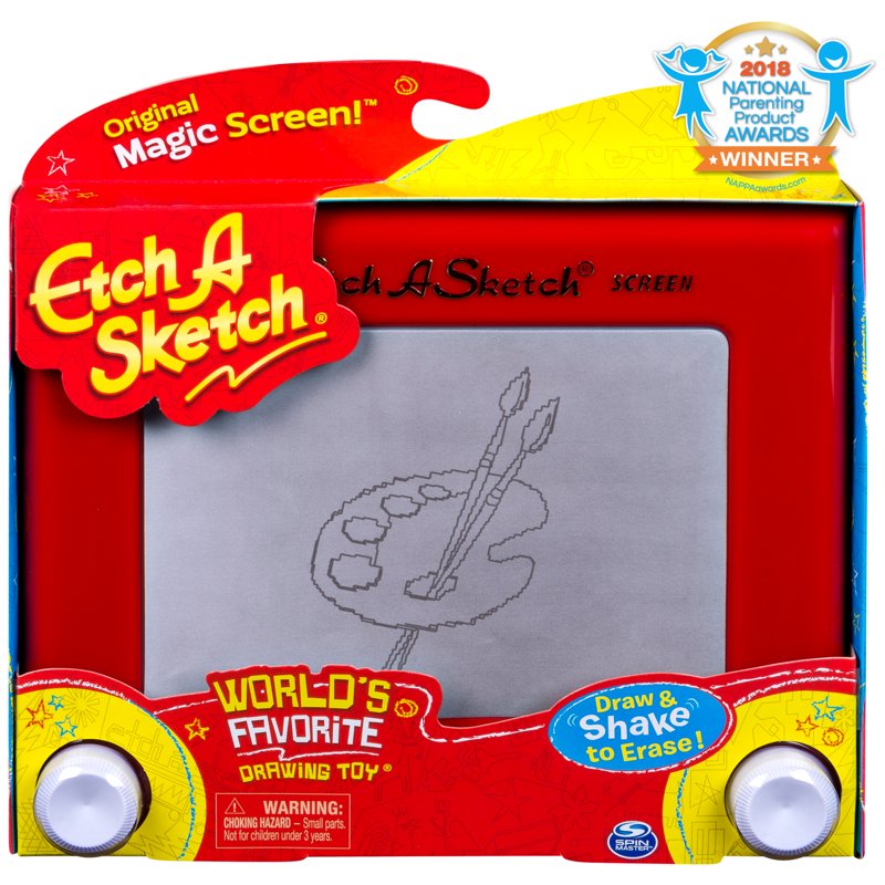 Classic Red Etch A Sketch Drawing Toy for Kids & Adults - Creative Screen Game