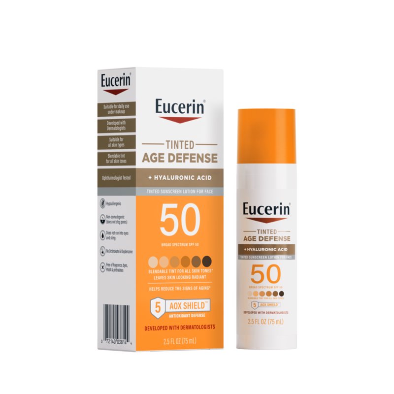 SPF 50 Tinted Face Sunscreen with Hyaluronic Acid – Lightweight, Anti-Aging Protection