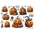 Halloween Water Transfer Decals for Craft on Ceramic, Glass, Wood & More - Jack-O'-Lantern Design