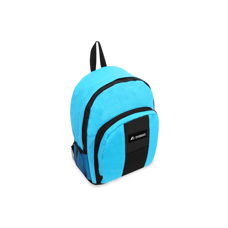 Unisex 17-Inch School Backpack with Multiple Pockets - Turquoise/Black