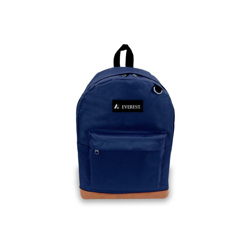 17-Inch Suede Bottom Backpack for School Work Travel - Unisex, Navy, Red, Black