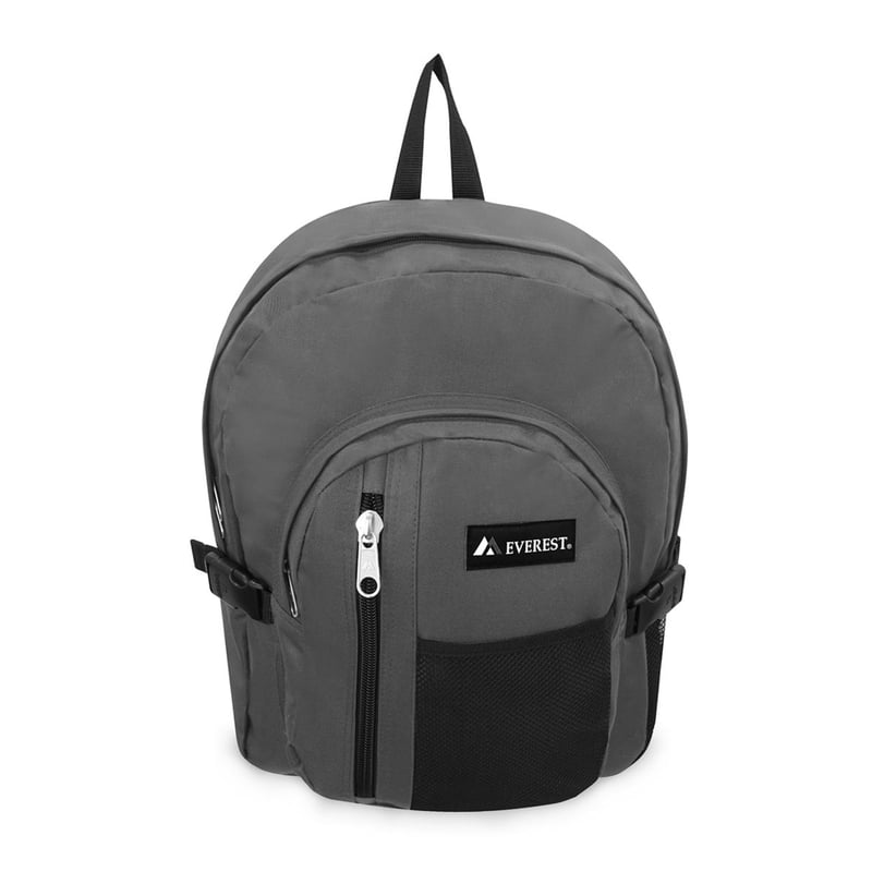 Durable Travel Backpack with Front Mesh Pocket Large Capacity Dark Gray Black