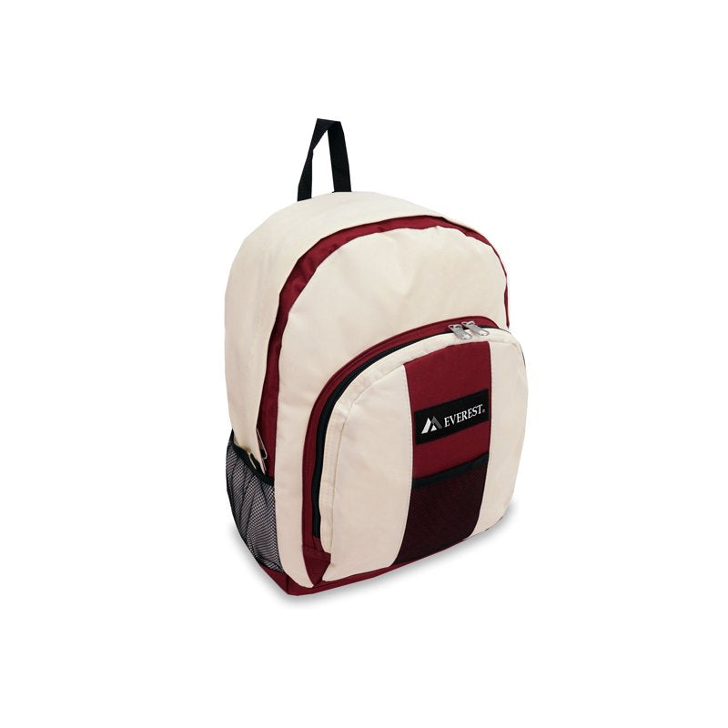 Unisex Backpack with Front & Side Pockets - Stylish Colorblocking, 17x5x11 Inches