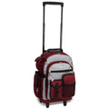 Unisex Deluxe Wheeled Travel Backpack 13.5x21x12 Burgundy Gray