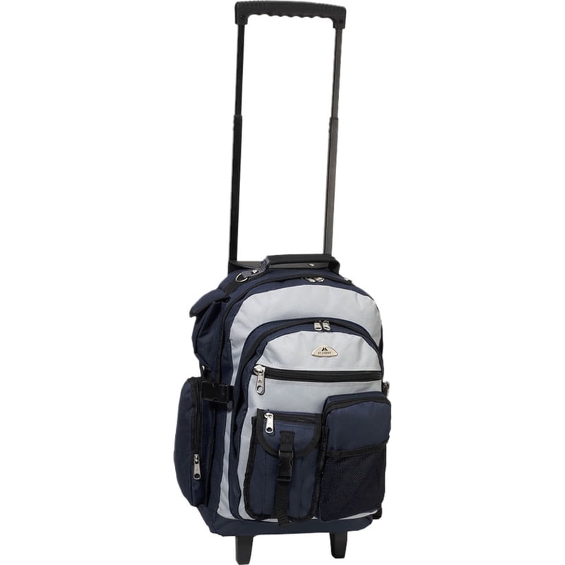 Everest Unisex Deluxe Wheeled Backpack 13.5x18.5x7in Gray
