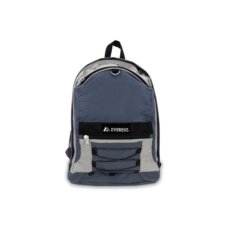 Unisex Two-Tone Sport Backpack with Mesh Pockets - Gray
