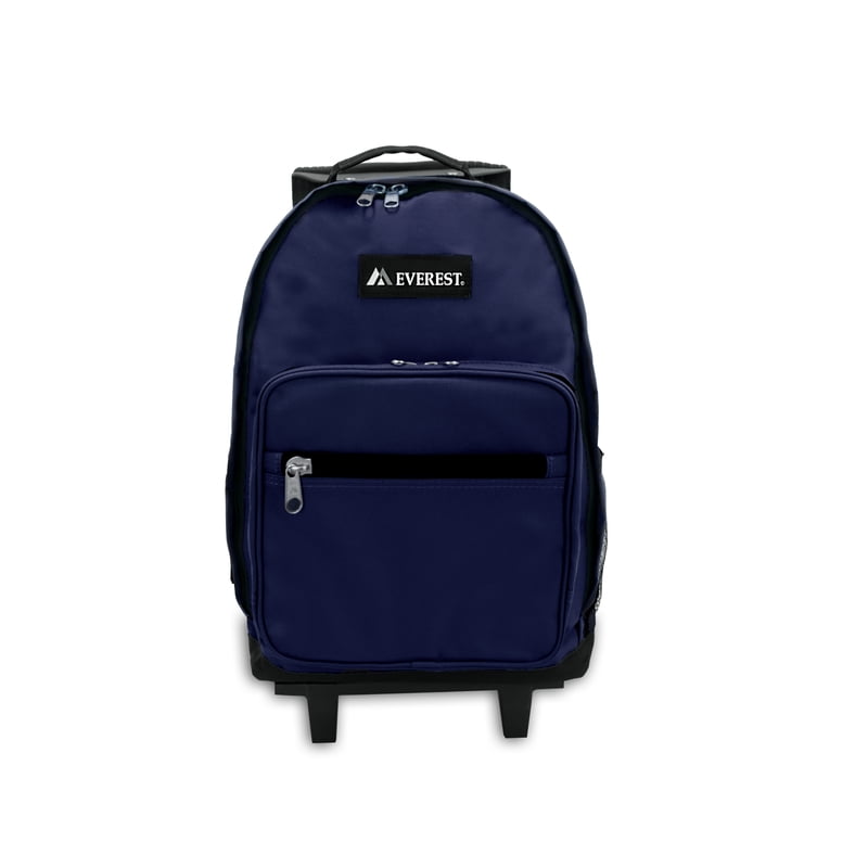 Unisex Wheeled Backpack with Multiple Pockets and Telescoping Handle