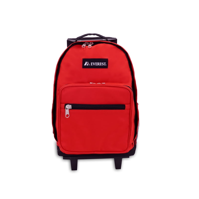 Unisex Wheeled Backpack with Multiple Pockets and Telescoping Handle