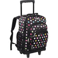 Wheeled Pattern Backpack with Large Main Compartment and Front Pockets