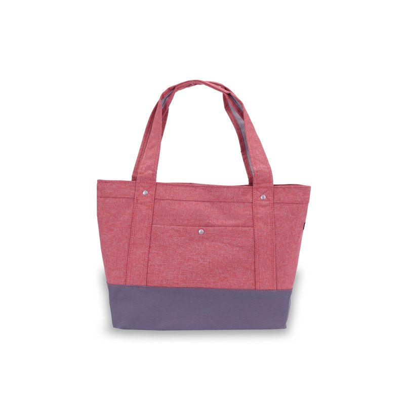 Women’s Stylish Tablet Tote Bag with Zipper Pocket - Coral, Tan, Charcoal Blue