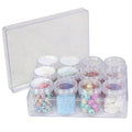 12-Unit Clear Plastic Beading Storage Box with Removable Jars