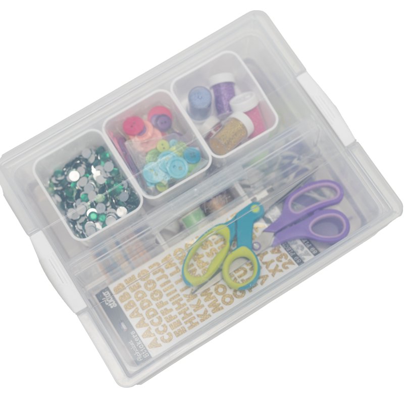 Clear Plastic Craft Storage Containers Set - 7-Piece Organization Kit