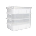 Stackable Craft Organizer Box - Clear 4-Tier Plastic Storage for Art Supplies