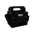 Collapsible Desktop Craft Organizer Caddy - Black Floral Storage Tote