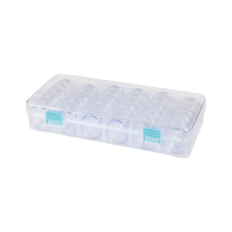 Clear Bead Storage Case with 28 Removable Jars for Jewelry and Crafts