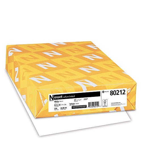 Vellum Bristol Cardstock 8.5x14 Inch, 67 lb, White, 250 Sheets - Office & Creative Use