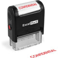 Confidential Self-Inking Rubber Stamp with Reversible Red Ink Pad